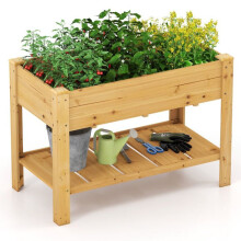 Jardinière surélevée - HELLOSHOP26 - 120 x 60 x 81 cm - Bois de sapin - Ergonomique - Drainage innovant