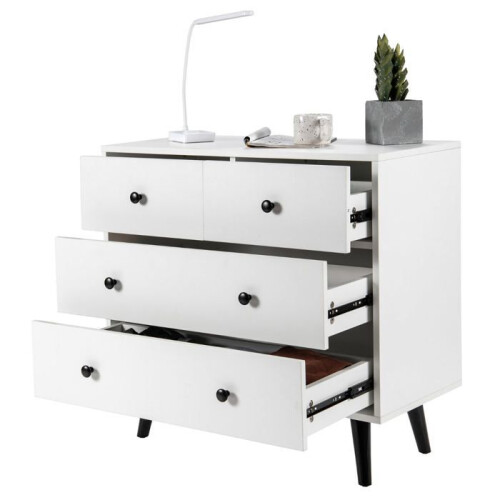 Commode - HELLOSHOP26 - 4 lades - Engineering hout - Moderne stijl - 80 x 39,5 x 76 cm
