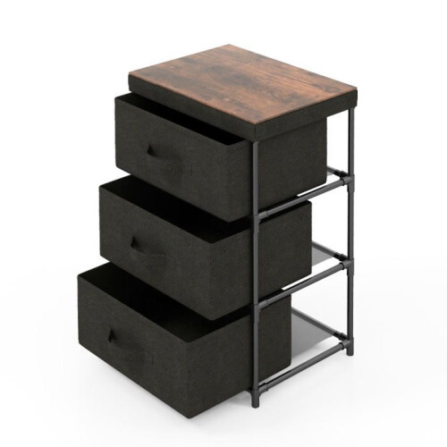Comò - HELLOSHOP26 - 3 cassetti - Nero - Metallo - Design sobrio e versatile