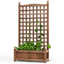 Jardinière avec treillis 63,5 x 28 x 122 cm espace de plantation grand design extérieur