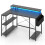 Bureau d'angle - HELLOSHOP26 - 120x80x87 cm - Éclairage LED réglable - Prises intégrées - Noir 1