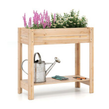 Jardinière surélevée - HELLOSHOP26 - Bois de sapin - 81 x 38 x 77 cm - Ergonomique - Drainage efficace