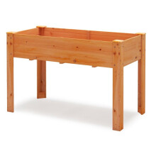 Jardinière surélevée - HELLOSHOP26 - 120 x 60 x 82 cm - Bois de Sapin - Ergonomique - Marron Rouge