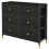 Kommode mit 6 Schubladen - HELLOSHOP26 - Schwarz - Modernes Design - Robust - Klappbar 1