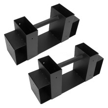 Outdoor Wood Shelf, 2 Piece Bracket Set for Firewood Storage, Black 2pcs