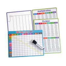 4pcs small dry erase sheets White Board 8'x11' for Kids Students Dry Erase Division Multiplication Chart for Home