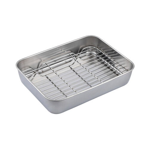 Easy Cleaning Stainless Steel Baking Pan With Removable Wire-S
