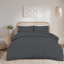 (Charcoal, King) Microfiber Duvet Cover Set - Plain Dyed, Ultra Soft, Hypoallergenic Bedding with Pillowcases, Easy Care, Wrinkle