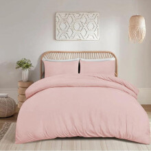 (Pink, King) Microfiber Duvet Cover Set - Plain Dyed, Ultra Soft, Hypoallergenic Bedding with Pillowcases, Easy Care, Wrinkle