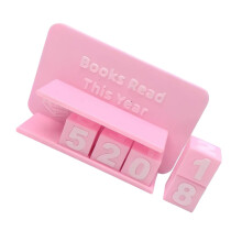 Reading Progress Counter 3D Printed Book Trackers Sign-Pink