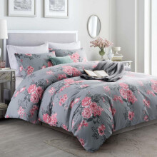 (BOUQUET, Single) Luxurious 4 Piece Microfiber Printed Duvet Cover Complete Set – Includes 1 Duvet Cover, 2 Pillowcases & 1 Fitted