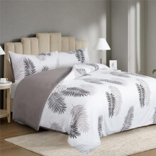 (LEAVES, Single) Luxurious 4 Piece Microfiber Printed Duvet Cover Complete Set – Includes 1 Duvet Cover, 2 Pillowcases & 1 Fitted