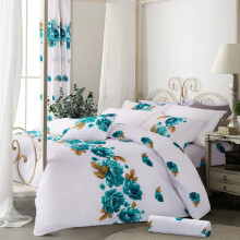 (FORTIKA, Single) Luxurious 4 Piece Microfiber Printed Duvet Cover Complete Set – Includes 1 Duvet Cover, 2 Pillowcases & 1 Fitted
