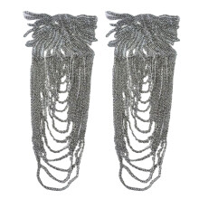 Polyester Fabric Fringe Trim with Sequins for Garment-gcolor