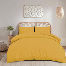 (Yellow, Single) Microfiber Duvet Cover Set - Plain Dyed, Ultra Soft, Hypoallergenic Bedding with Pillowcases, Easy Care, Wrinkle