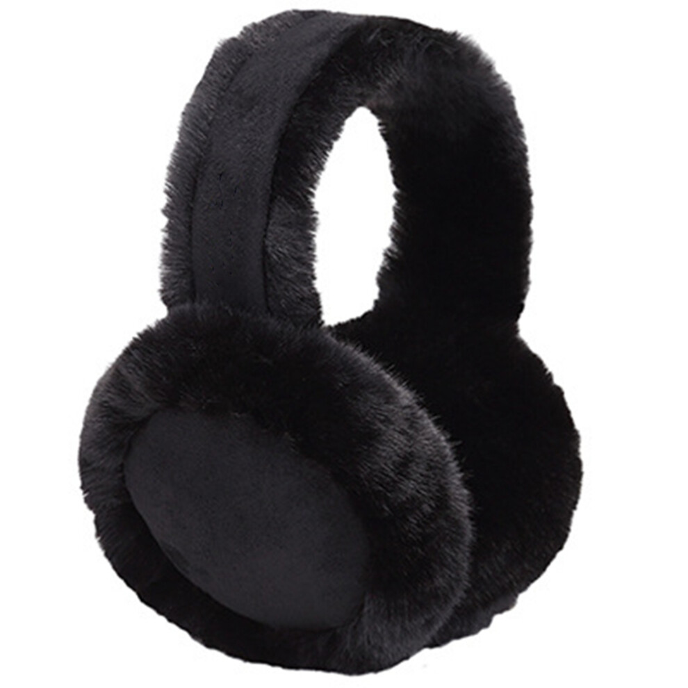 Warm Ear Muffs Winter Essential, Big Size Earmuffs with Plush Ear Muffs Design Soft Sheepskin Wool Windproof Stretchy Fit Unisex Adjustable Ear Warmer