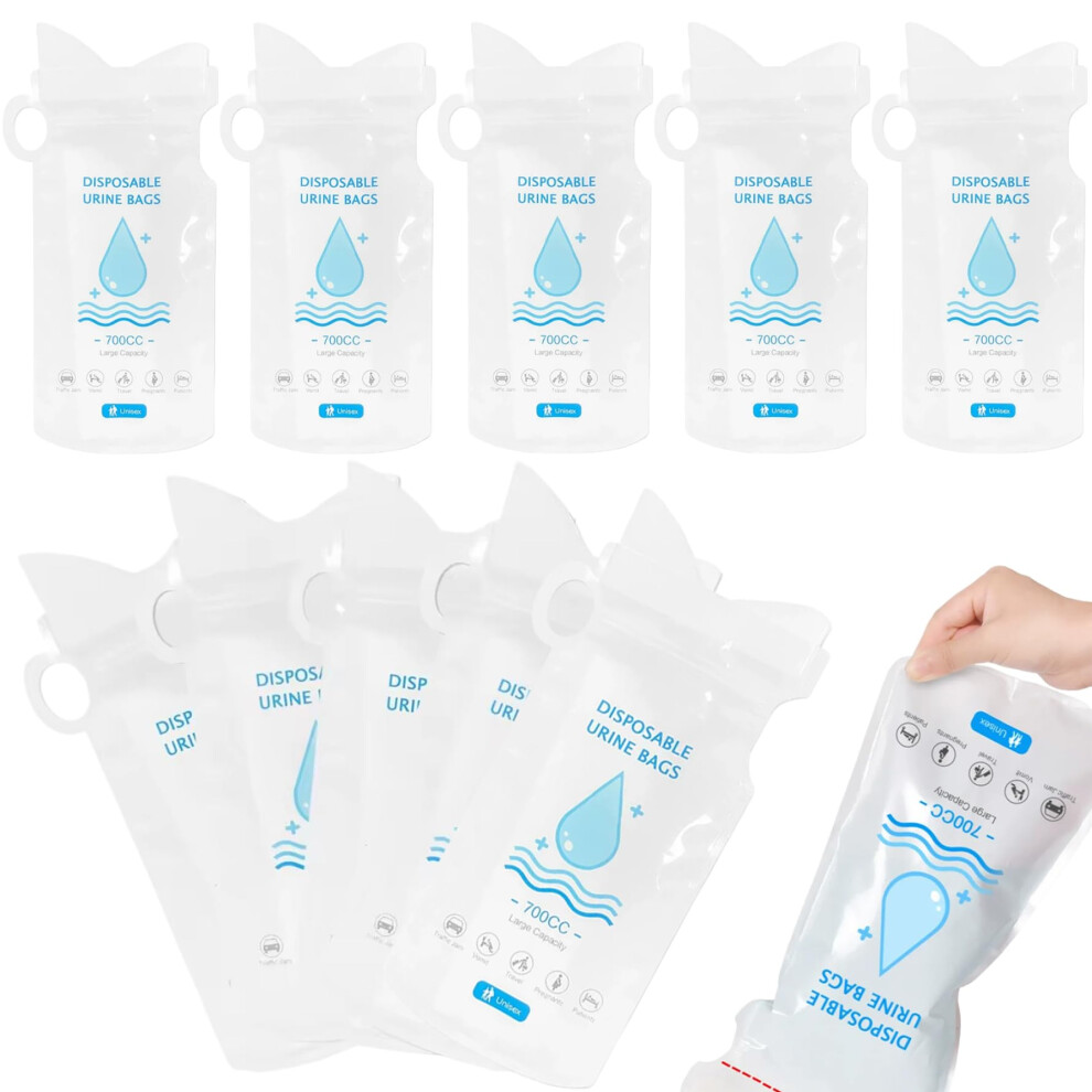 Light Disposable Urine Bag, 10Pcs 700 Ml Portable Pee Bag, Leakproof Vomit With Handle