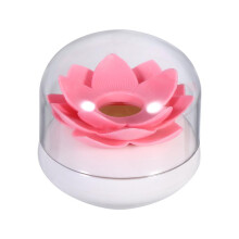 Versatile and Stylish Lotus Flower Cotton Swab Holder, Adorable and Functional Toothpicks Brushes Holder with Transparent Lid and Dustproof Cover for