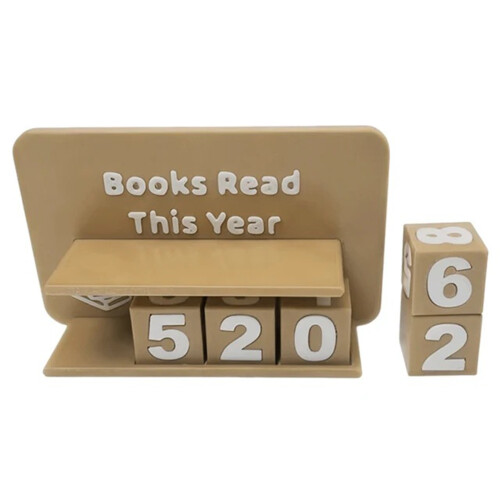 Compteur de lecture de livres élégant avec Cubes numérotés,-Kaki
