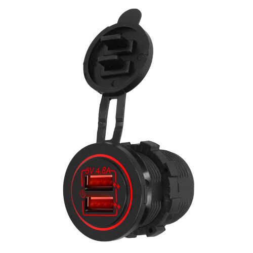 QC3.0 Γρήγορη φόρτιση Διπλή υποδοχή USB Πρίζα αφής Διακόπτης LED Ένδειξη Αλουμινίου με