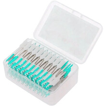 Dental Floss Picks for Braces Wearers, Portable Size Silicone Interdental Brushes with Gentle Cleaning Action for Effective Plaque Control, Dual-Head