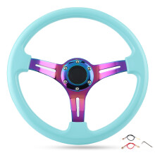 Volante da corsa da 14 pollici, volante resistente con pulsante del clacson, volante a sgancio rapido, montaggio universale, impugnatura ergonomica,