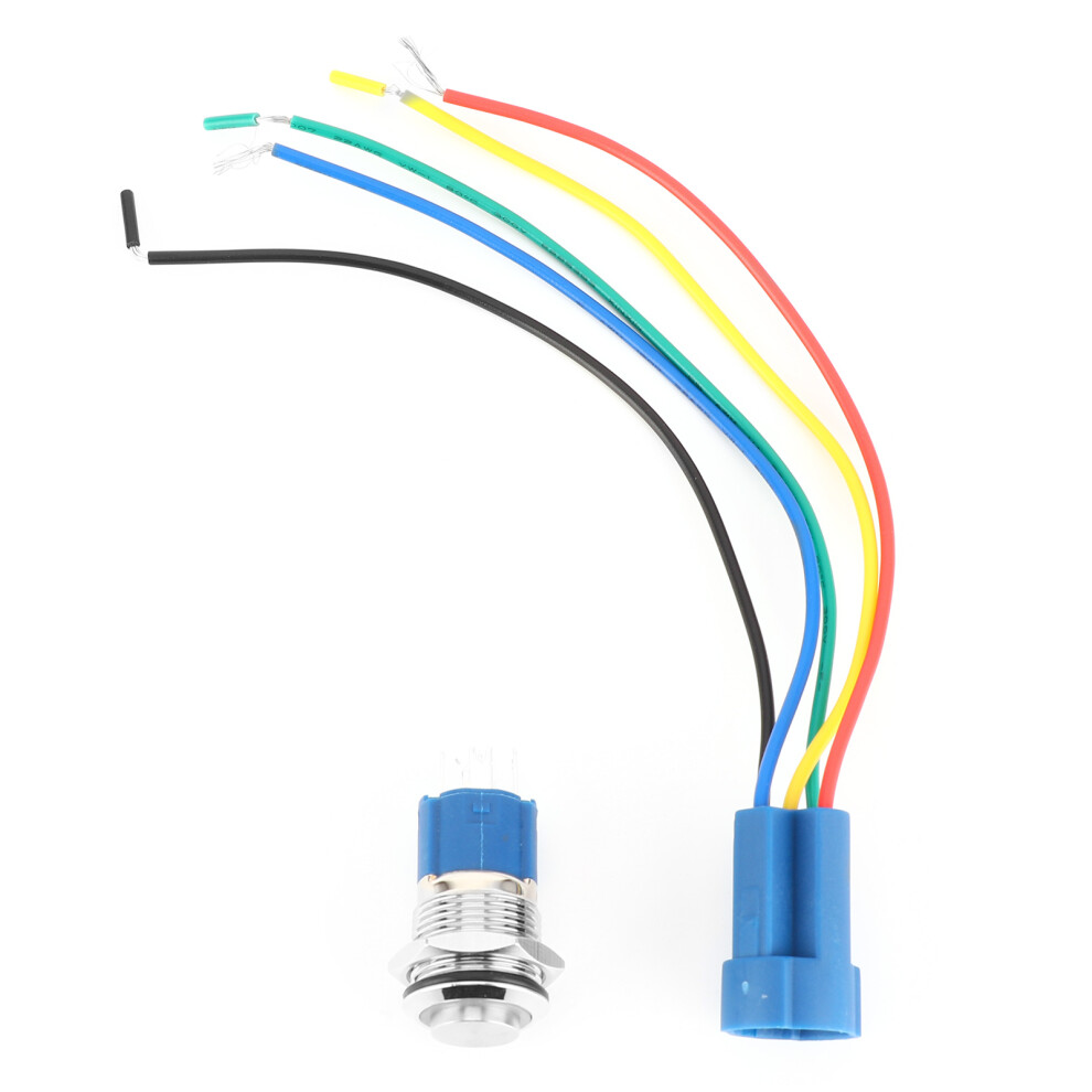 Push Button Latching Switch With Led Illumination 12V Car Compatible Metal Toggle Switch 1No 1Nc Contact Waterproof Self Resetting Function 3A 250Vac 9139052905818