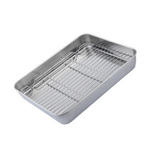 Ensemble de plaques à rôtir et de grilles métalliques en acier-L