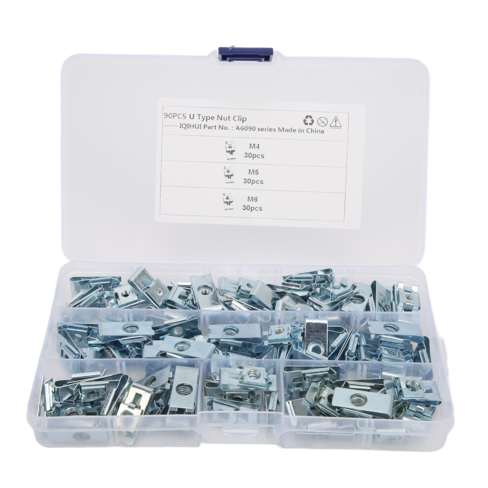 Carbon Steel U Clip Nut Corrosion Resistance Zinc Plated Rust Resistance U Shaped Fastener Set 4 Automobile Motorcycle Tractor Oil Resistant 9139052907393
