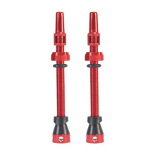 Presta Valve Stem Aluminium Alloy Replacement Tubeless Bike Valve Cycling Parts 65 mm Red Pack of 2