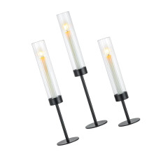 Three Different Height Decorative Candle-black outer stripes