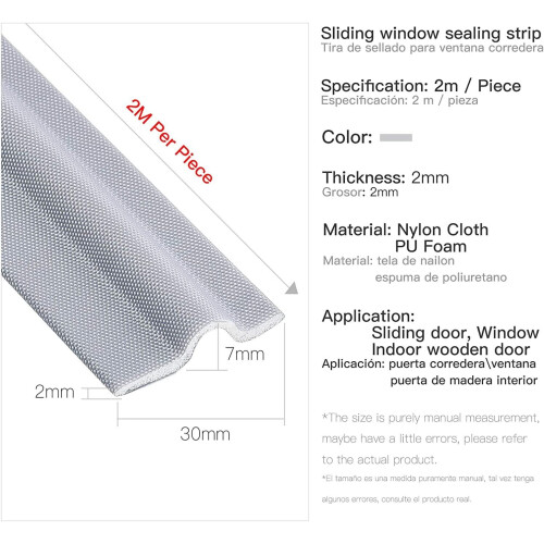 Window seal strip, selfadhesive, cuttable, weatherproof, ulating (Gray, 4M) 1
