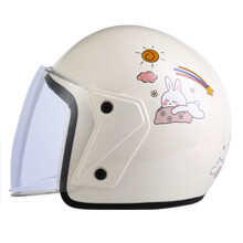 Retro Feel Jugend-Motorradhelm für Kinder, leichter, stoßdämpfender Halbhelm mit kratzfester Linse, DOT-geprüftes offenes Design