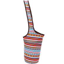 Yoga mat carrier with large side pocket and zipper, printed pattern yoga bag