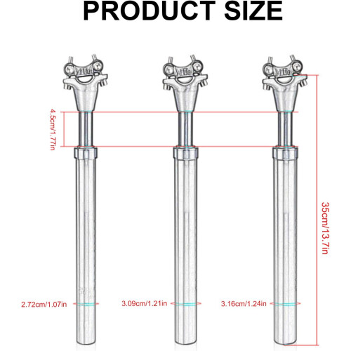 Feder seat post, heightadjustable, aluminum alloy, bicycle post for smooth cycling Ref: 9651 1