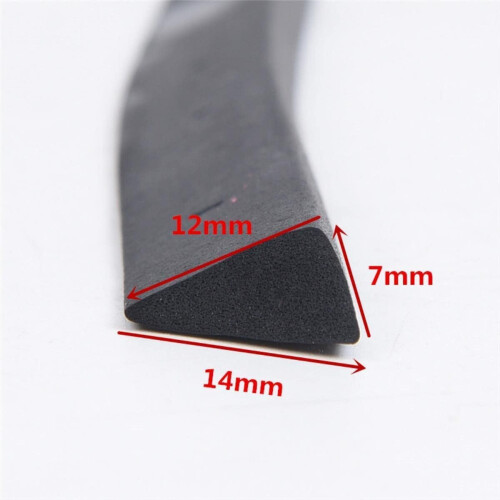 Door Sealing Strip, 5m Triangular,, Dustproof, Rubber, AntiCollision, 12x14mm 1