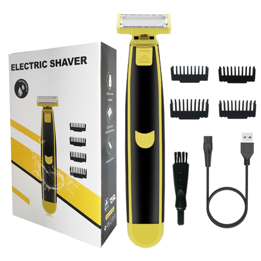 Wet and Dry Electric Rotary Shaver for Men, Rechargeable Body Hair Trimmer