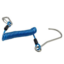 Diving carabiner with a head, stainless steel hook, spiral spring, spiral binding, diving accessories – Blue