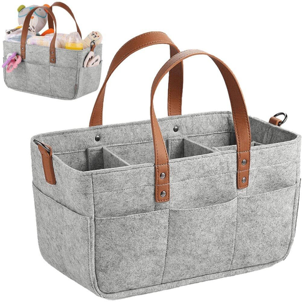 Baby Felt Storage Nursery Organiser Basket Infant Changing Bag Handle Caddy Change Nappy Nursery Storage Large Bag