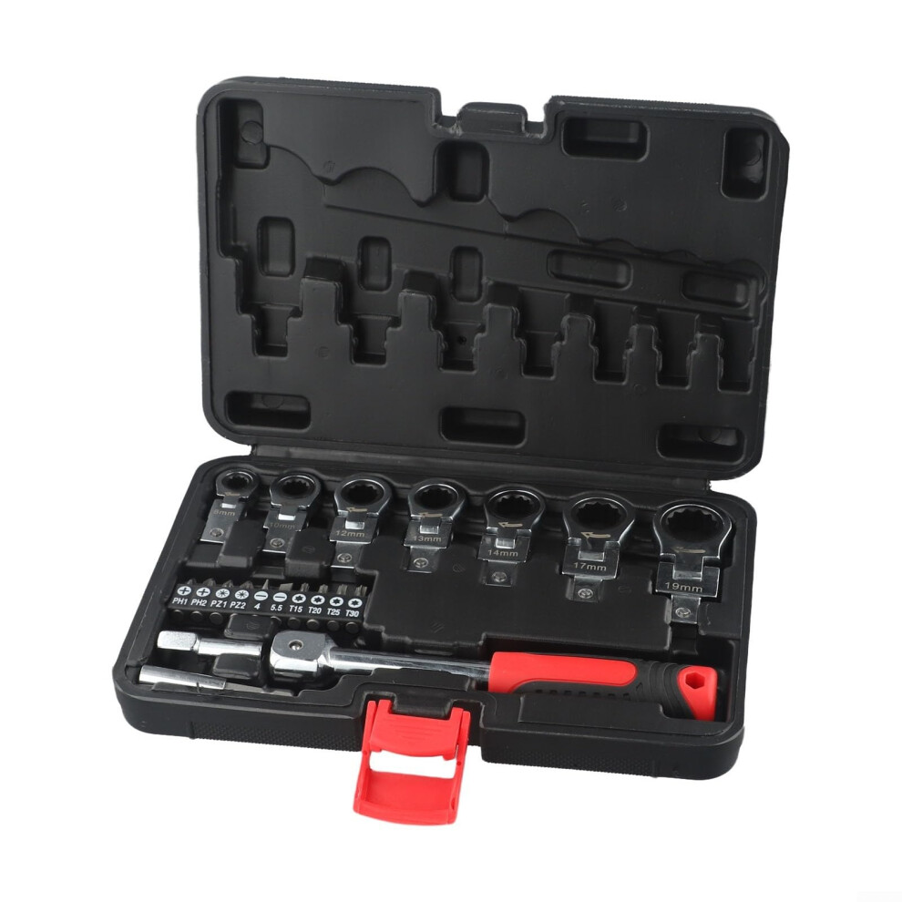 20 Piece Ratchet Wrench Set Chrome Vanadium Steel Ratchet Wrench With 72 Tooth Gear And 180 Degree Rotating Flex Head 9426802068139