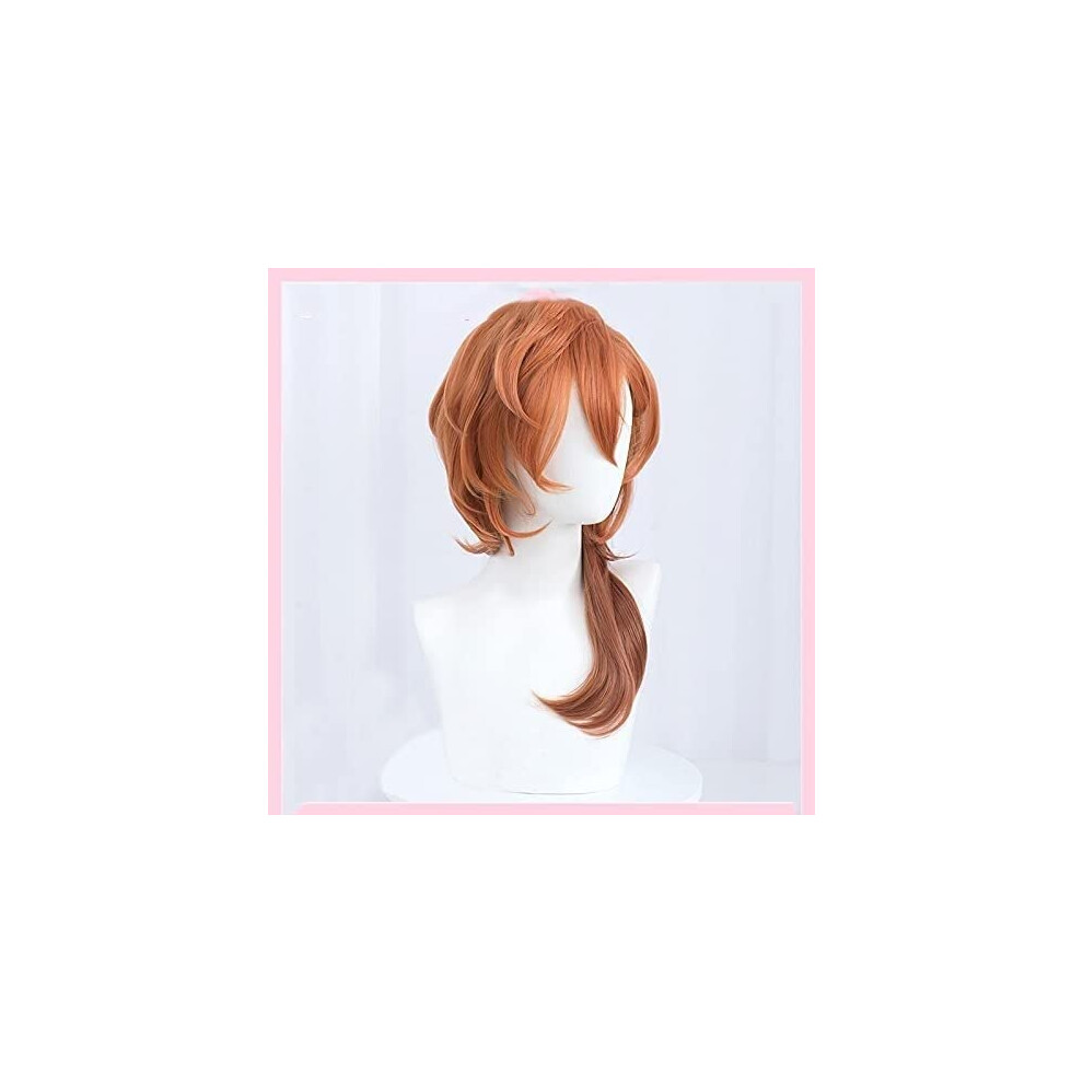 Unisex Brown Hbylee Wig Anime Cosplay Bungou Stray Dogs Chuuya Nakahara Wig Short Gradient 55 Cm