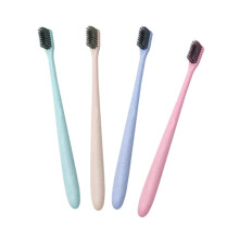 4 pieces toothbrush handle made of charcoal for environmentally friendly soft bristles for thorough cleaning