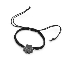 Dog Paws Pendants Bangle Memorial Urns Jewelry Cremation-Black