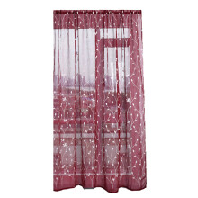 Cortinas elegantes con textura de lino y bordados florales, cortinas elegantes y duraderas para dormitorio, voile con estampado de estrellas que