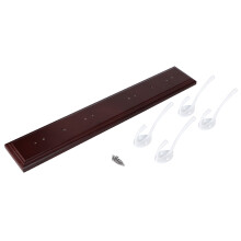 Étagère murale en bambou naturel avec doubles crochets métalliques, crochets robustes brevetés pour entrée, salon et chambre, vis incluses pour