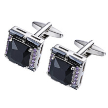 Elegant cufflinks with crystals for men, suitable for business, weddings, and parties.