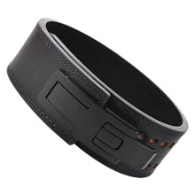 Weightlifting Belt Adjustable Lever 13mm Men's Squat Deadlift Leather 4 Inch Black 7085cm