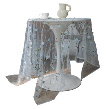 Polyester-Tischdecke mit-150x150cm blaues Relief