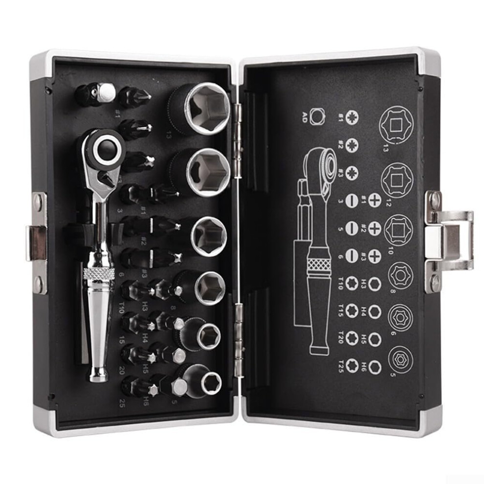 Userfriendly 26Piece Ratchet Wrench Set For Quick And Reliable Repairs At Home Or In The Garage. 9412369598158