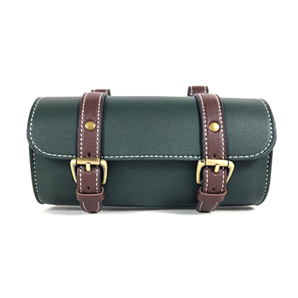 Motorcycle Saddle Storage Bag Leather Bicycle Handlebar Tool Bag Round Barrel Shape Roll Bag Side Luggage 9426802070743